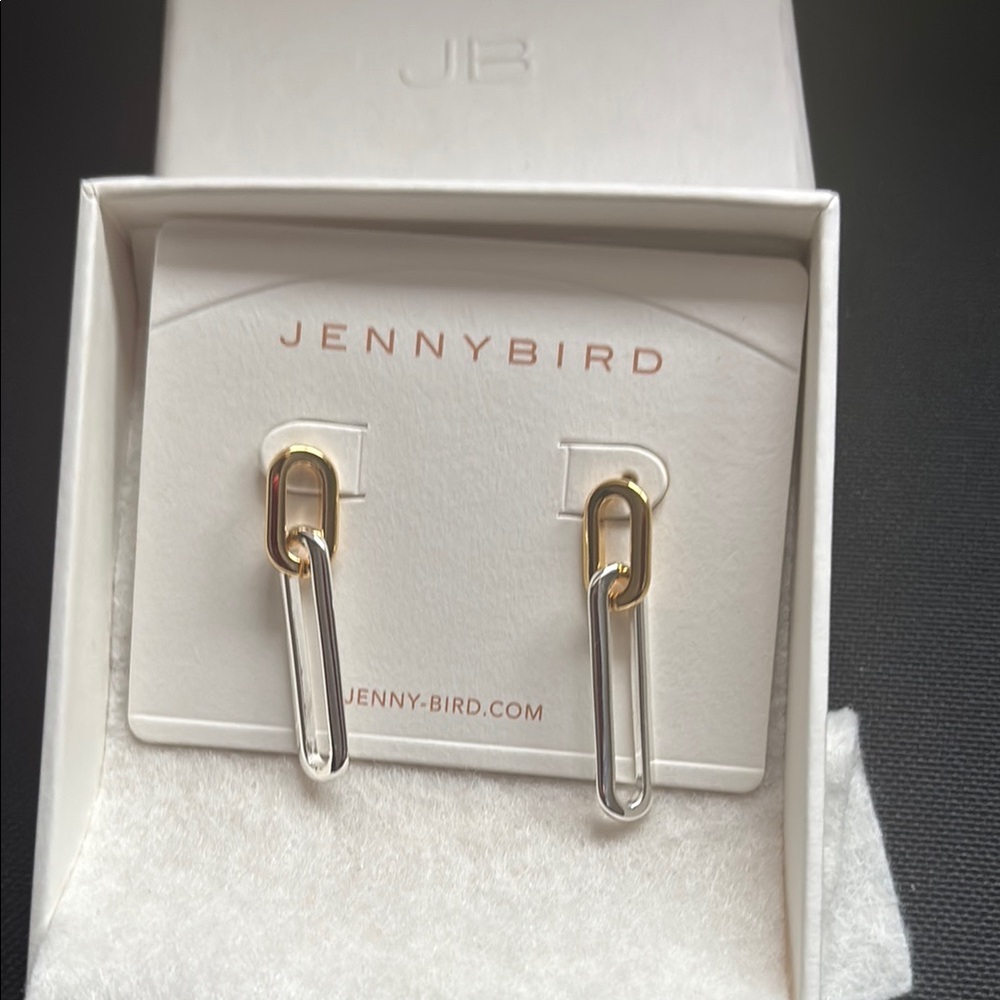 Jenny Bird Gold and Silver Earrings with Geometric Design